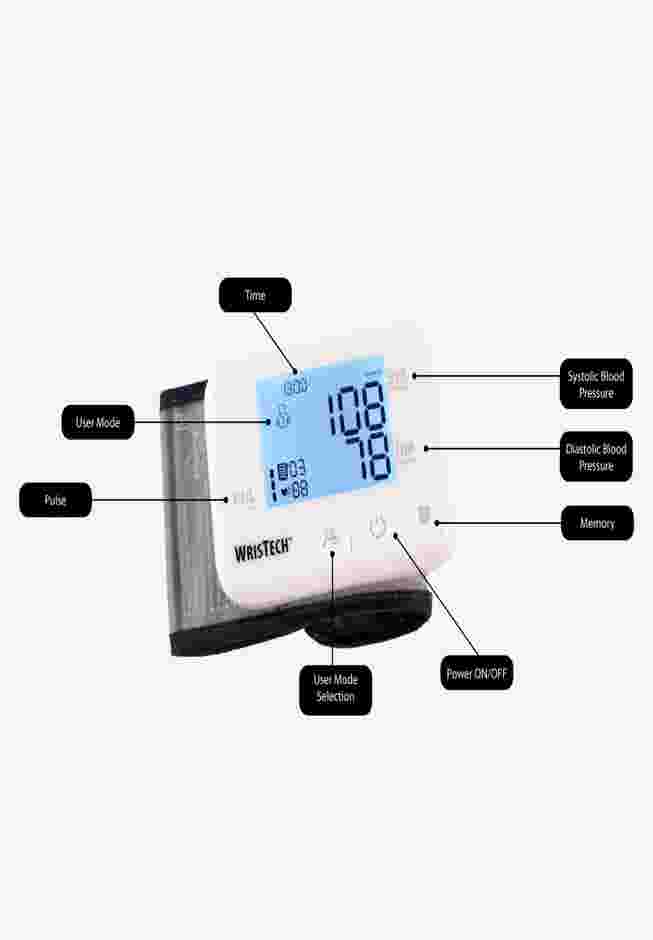 Talking Color Coded Wrist Blood Pressure Monitor image number 2