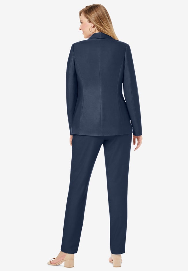 Stretch Crepe Single-Breasted Pantsuit image number 1