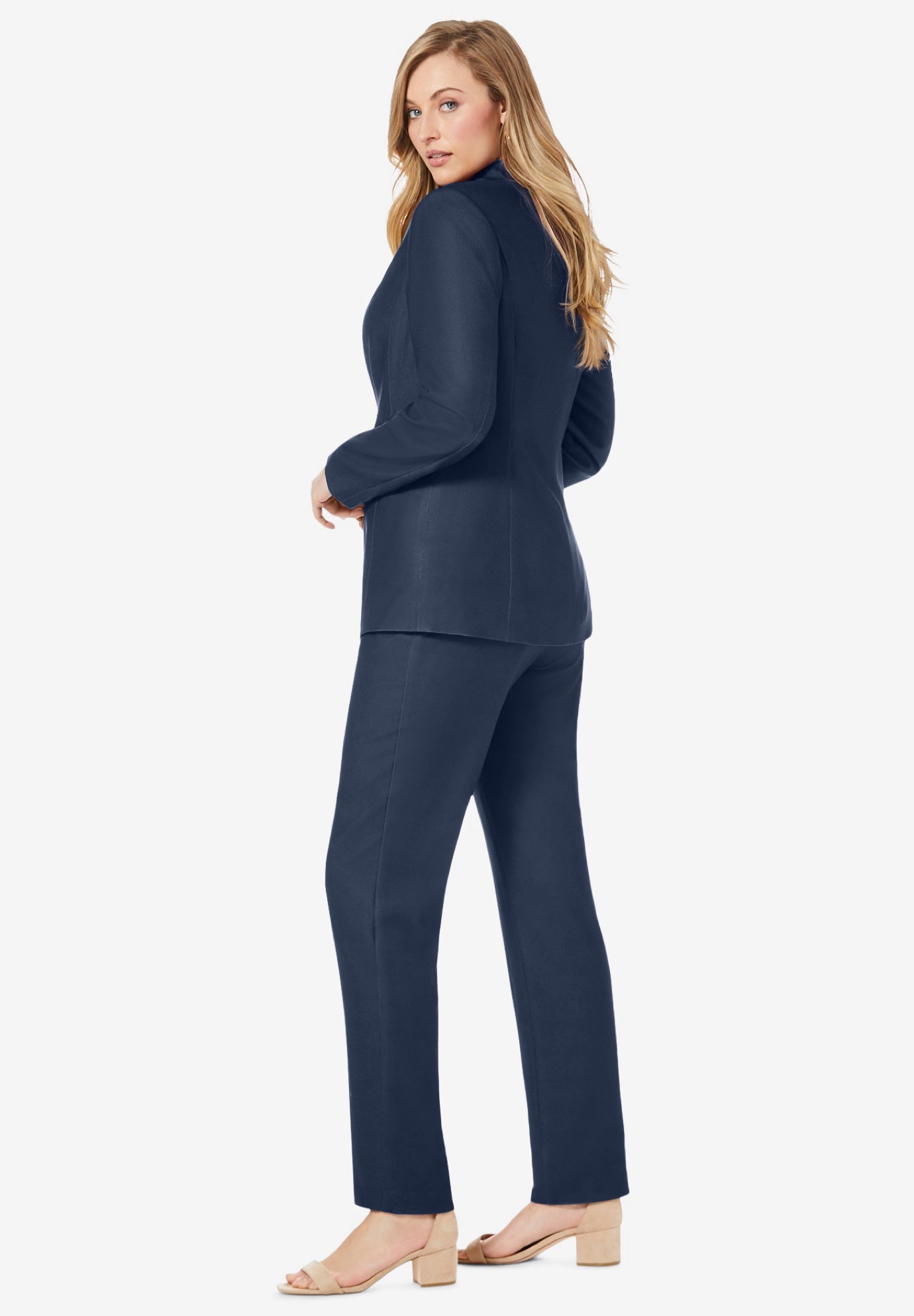 Stretch Crepe Single-Breasted Pantsuit image number 2