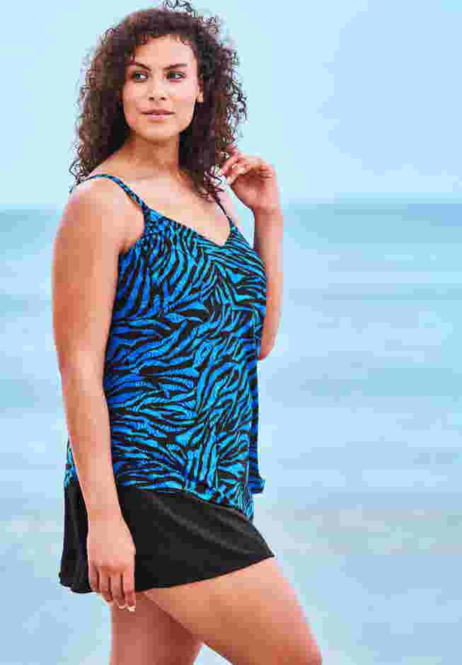 Handkerchief-Hem Tankini Top  image number 2