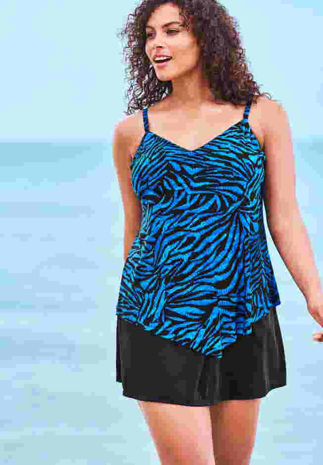Handkerchief-Hem Tankini Top  image number 0