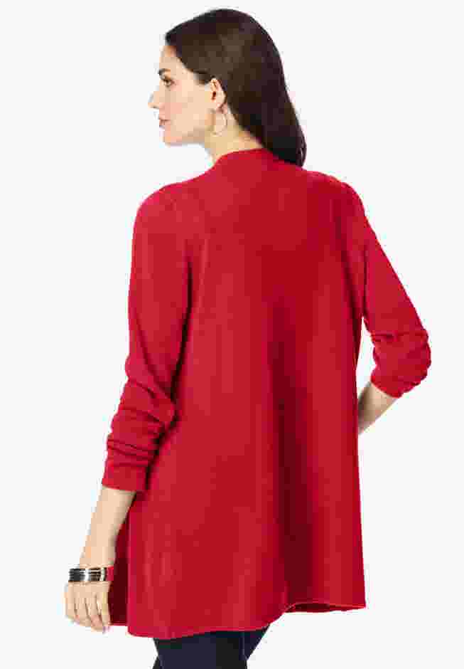 Fine Gauge Handkerchief Hem Cardigan Sweater image number 1