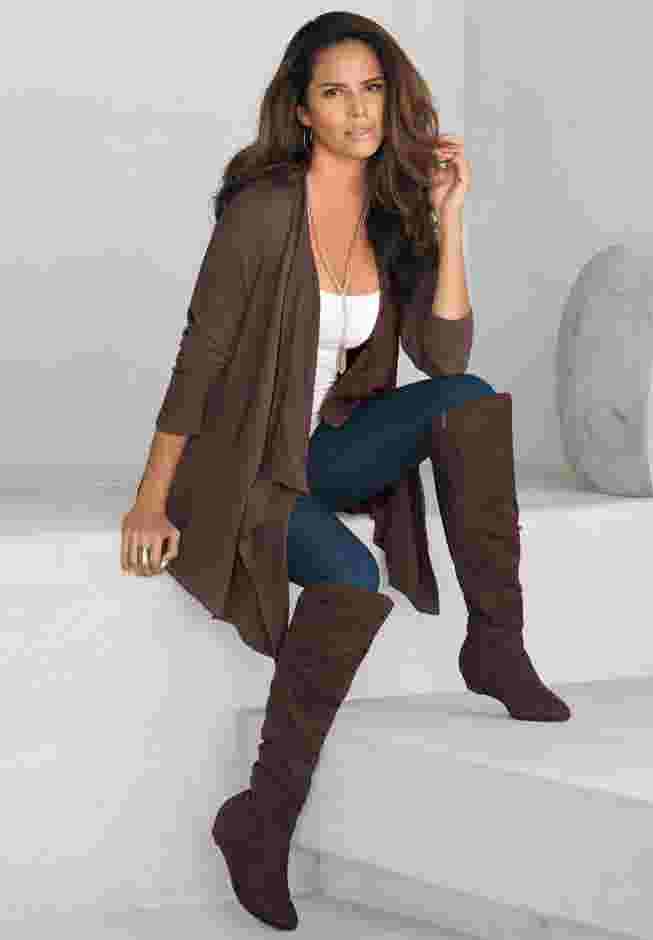 Fine Gauge Handkerchief Hem Cardigan Sweater image number 6