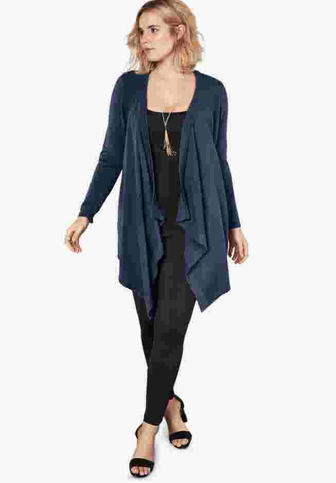 Fine Gauge Handkerchief Hem Cardigan Sweater image number 0