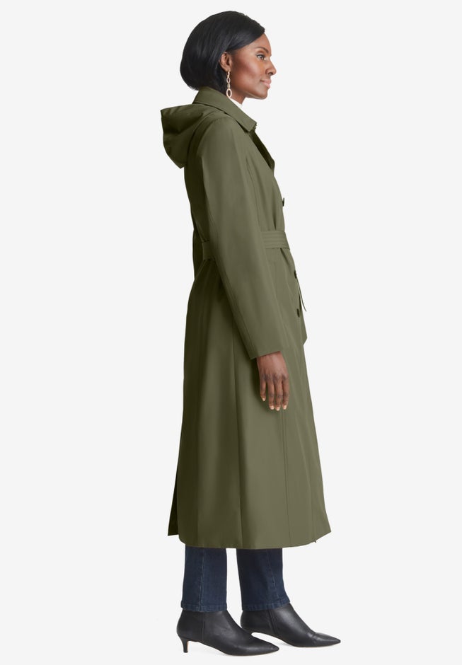 Double Breasted Long Trench Raincoat image number 2