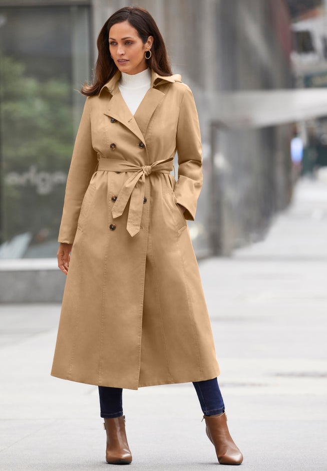 Double Breasted Long Trench Raincoat image number 4