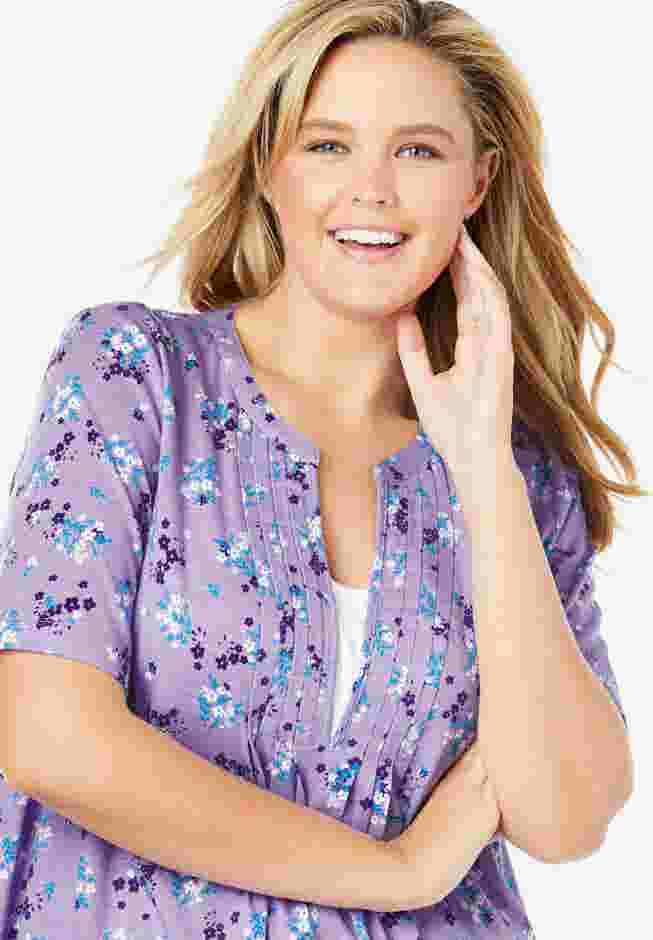 7-Day Layer-Look Elbow-Sleeve Tee image number 3