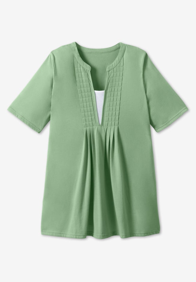 7-Day Layer-Look Elbow-Sleeve Tee image number 6