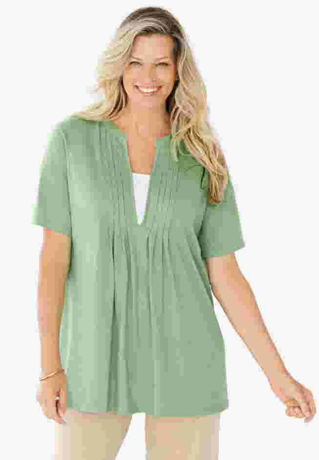 7-Day Layer-Look Elbow-Sleeve Tee image number 0