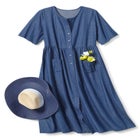 Short-Sleeve Denim Dress image number null
