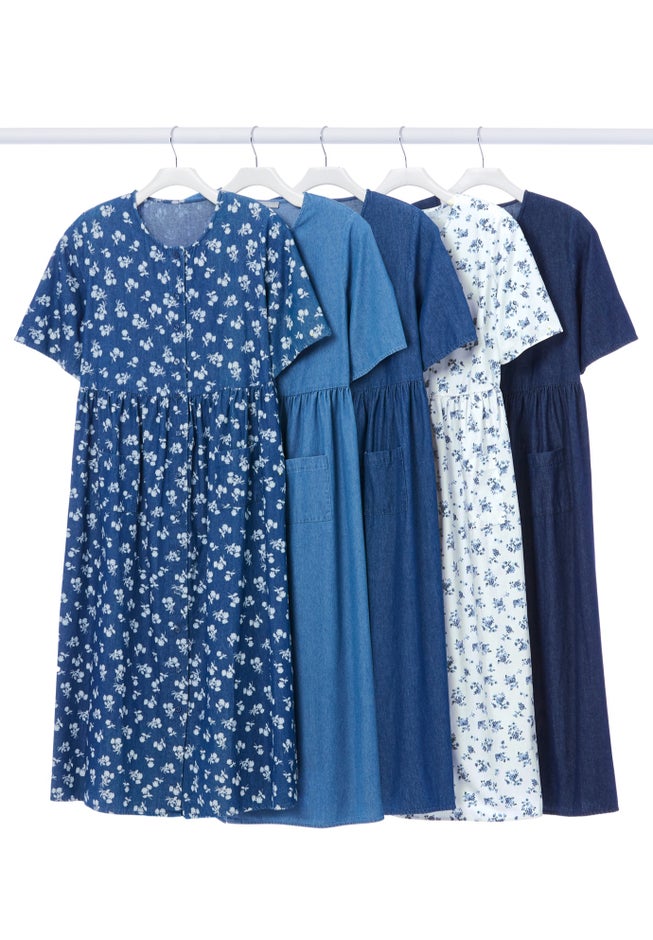 Short-Sleeve Denim Dress image number 4