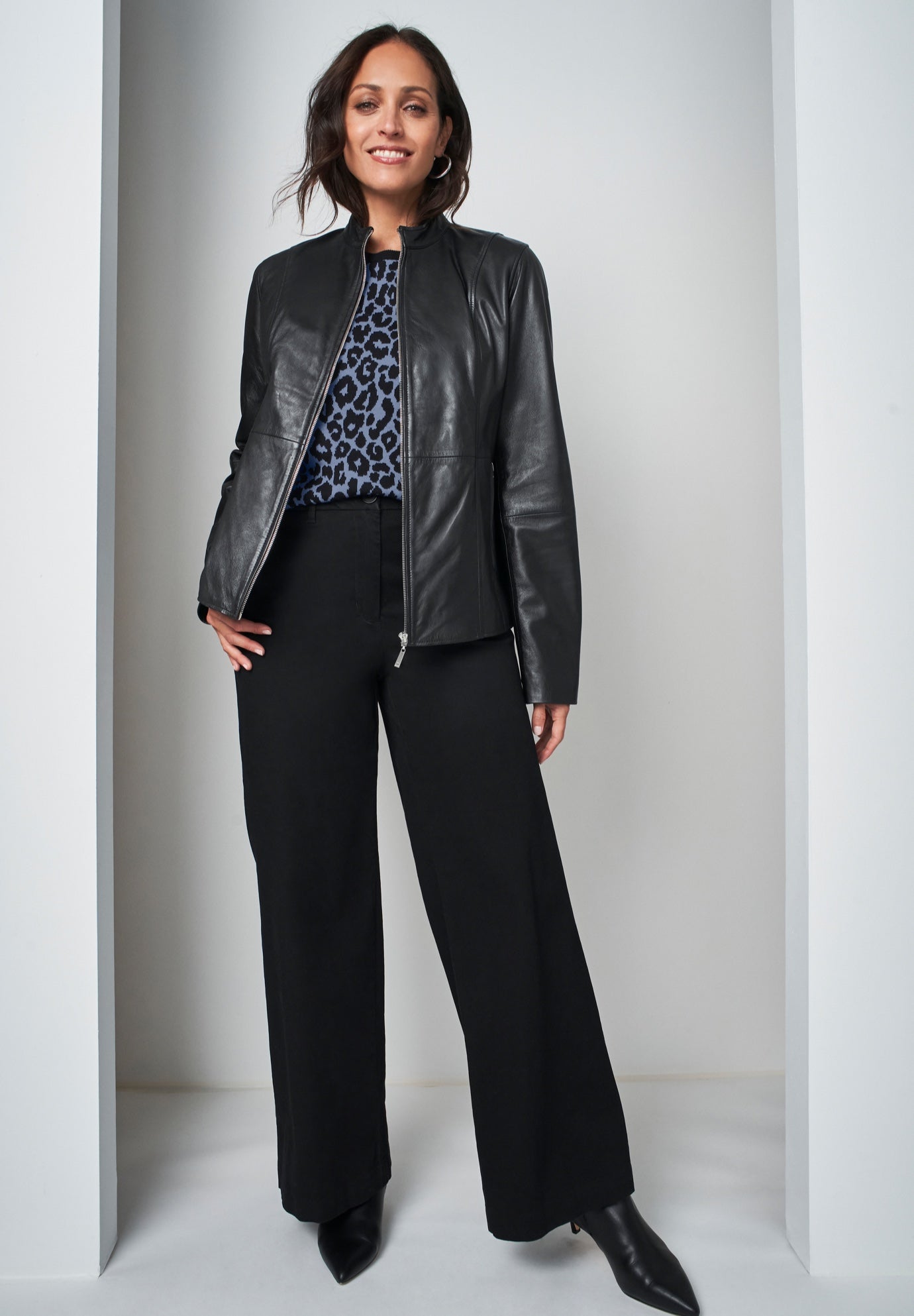 Zip Front Leather Jacket | Brylane Home