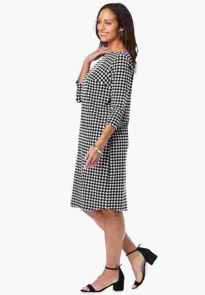 Stretch Cotton Boatneck Shift Dress image number 2