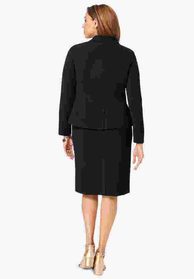 2-Piece Stretch Crepe Single-Breasted Jacket Dress image number 1