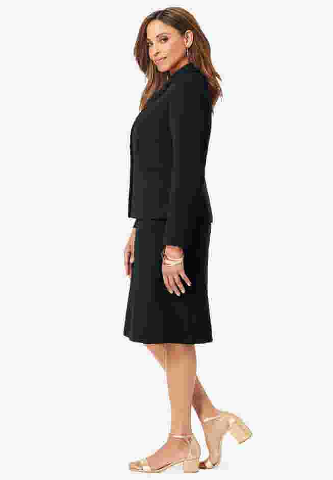2-Piece Stretch Crepe Single-Breasted Jacket Dress image number 2
