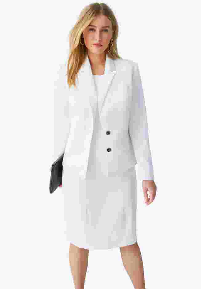 2-Piece Stretch Crepe Single-Breasted Jacket Dress image number 0