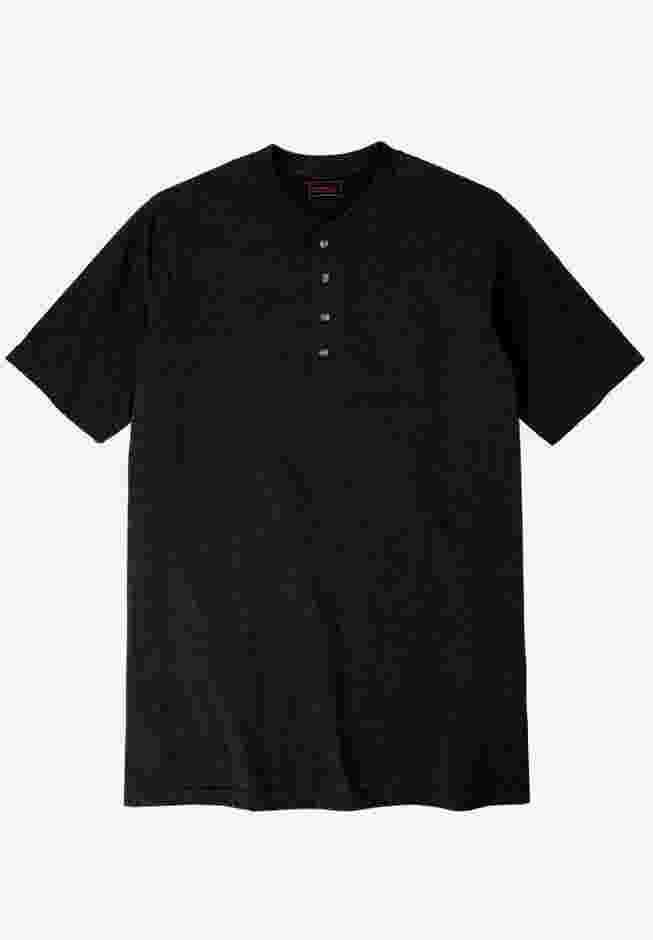 Heavyweight Longer-Length Short-Sleeve Henley Shirt image number 0