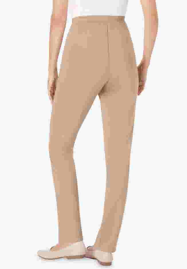 Knit Hassle-Free Pull-On Elastic-Waist Pants image number 1
