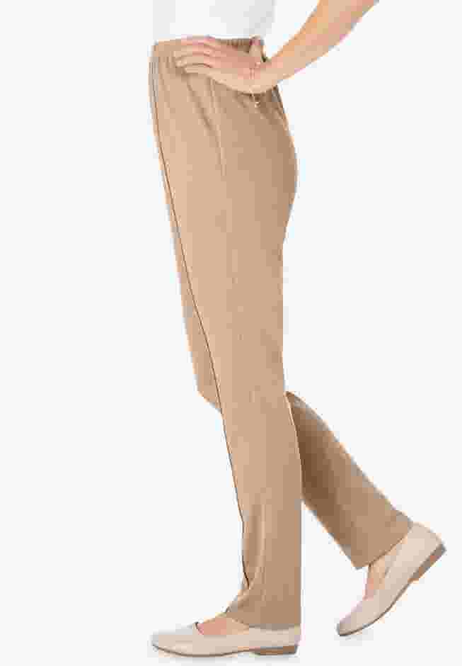 Knit Hassle-Free Pull-On Elastic-Waist Pants image number 2