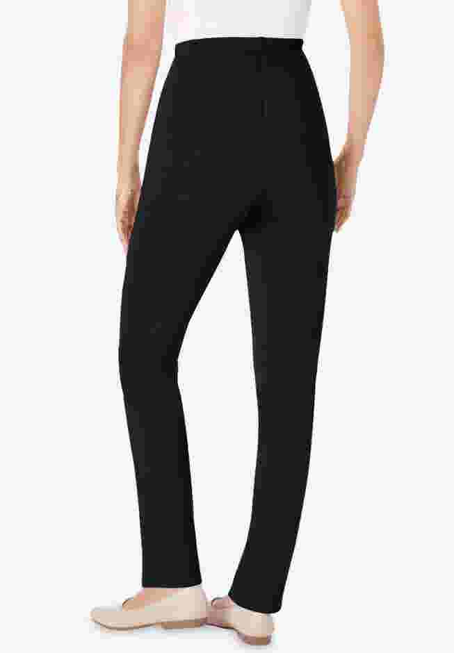 Womens Plus-Size Soft Knit Hassle-Free Pull-On Elastic-Waist Pants image number 1