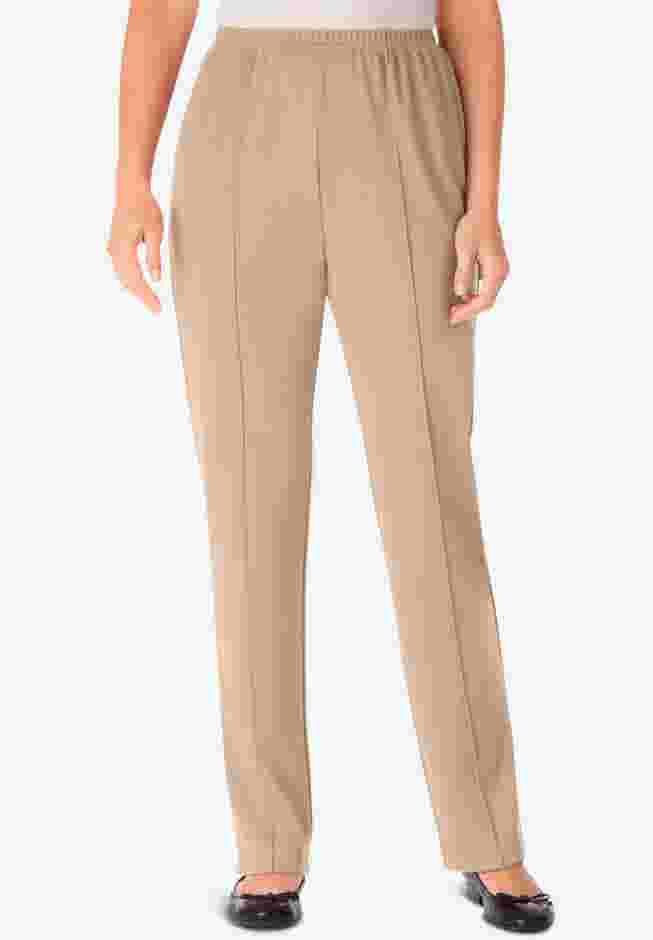 Knit Hassle-Free Pull-On Elastic-Waist Pants image number 0