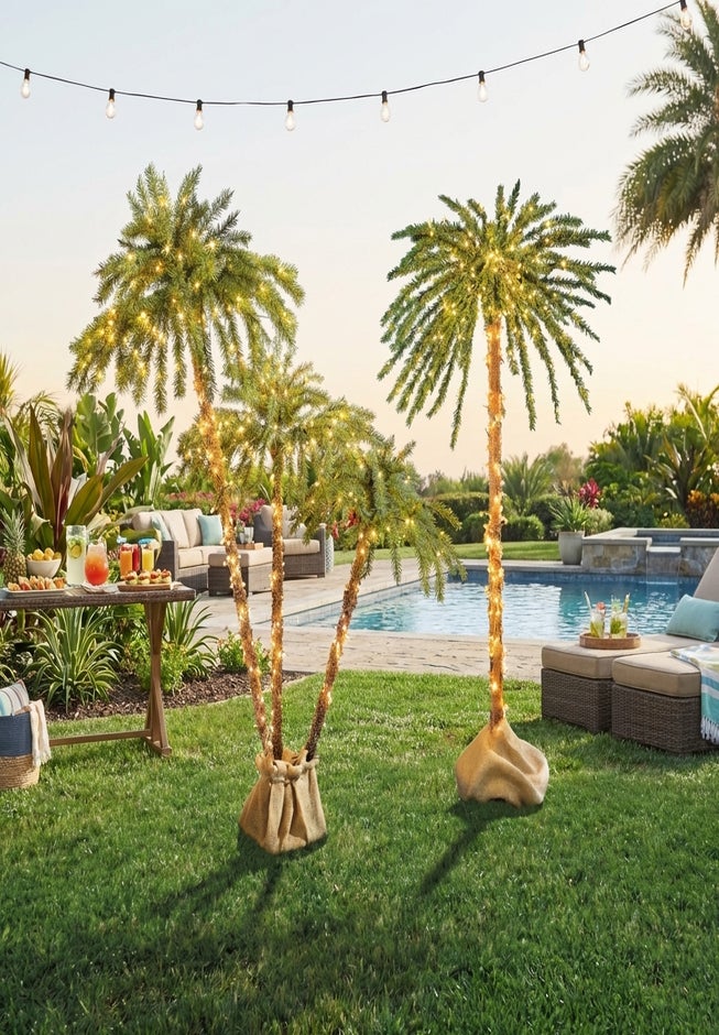 Pre-Lit 3-Branch Palm Tree image number 2