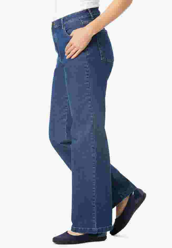 Wide-Leg Stretch Denim Jean image number 2