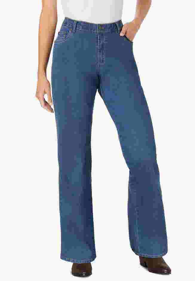 Wide-Leg Stretch Denim Jean image number 0