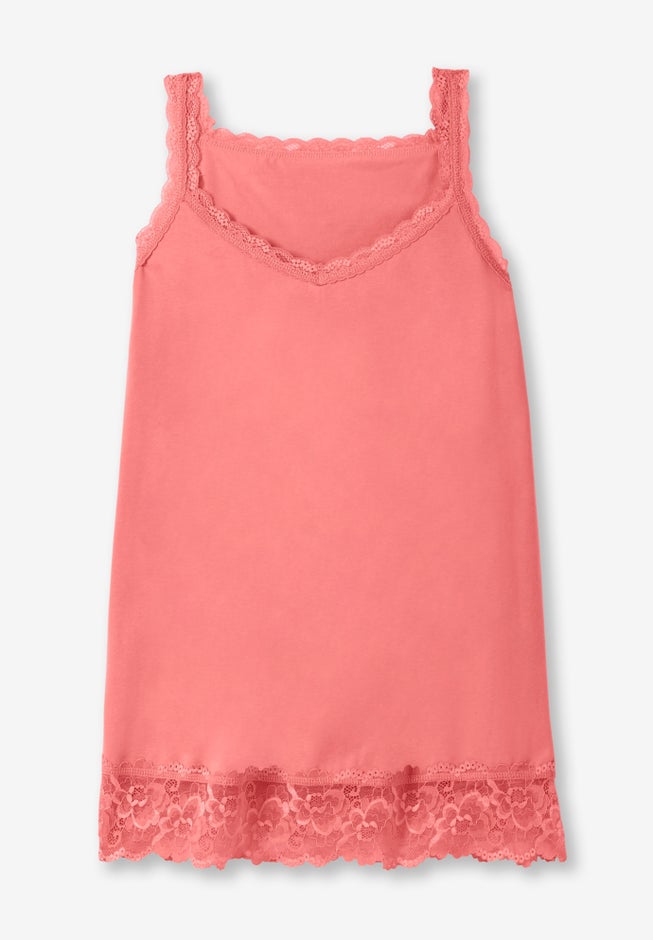 Lace-Trim V-Neck Tank image number 3