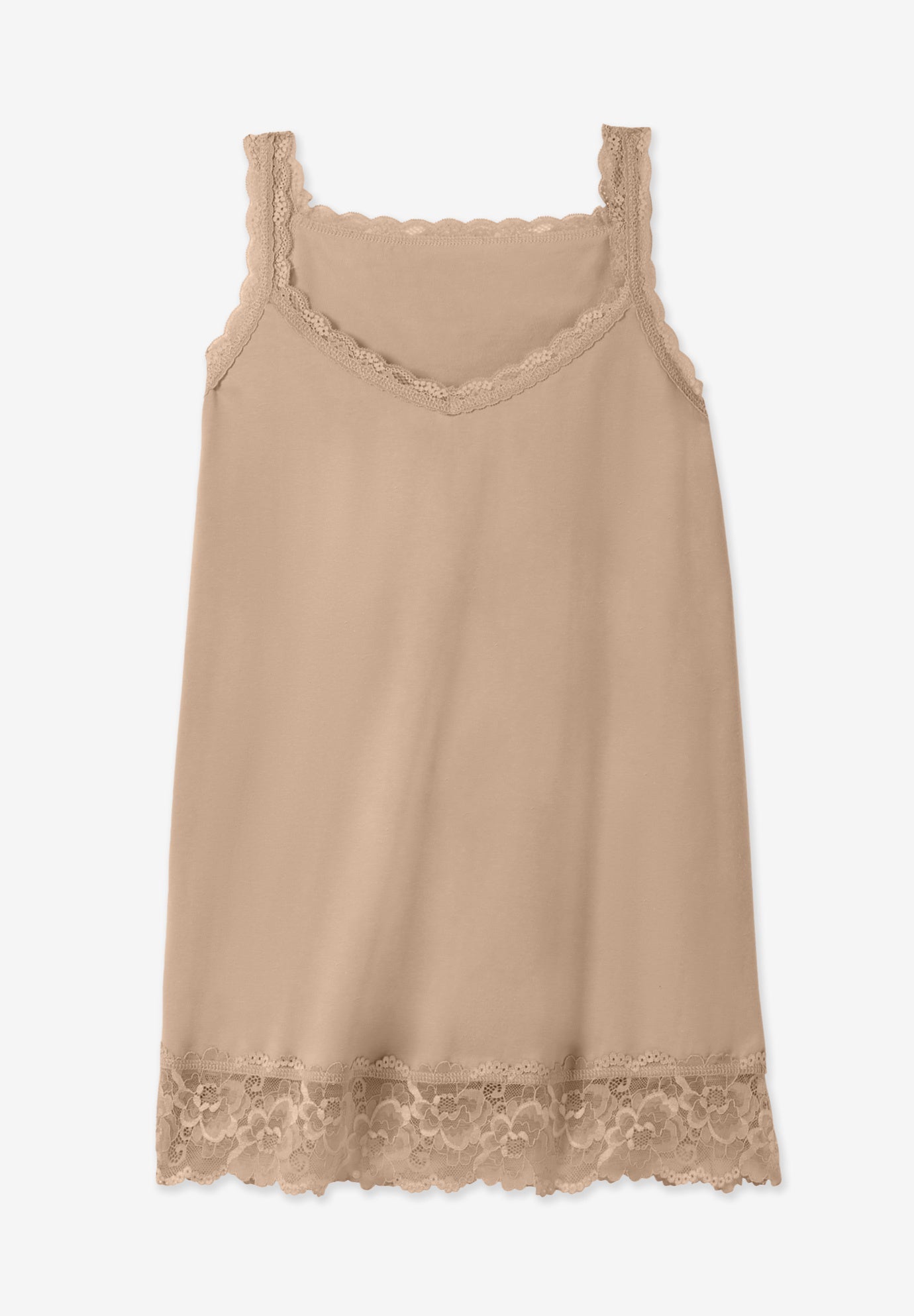 Lace-Trim V-Neck Tank image number 4