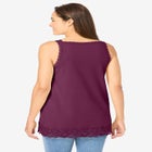 Lace-Trim V-Neck Tank image number null