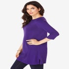 Plus Size Cotton Ultimate Boatneck Tunic with Side Slits image number null