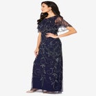 Plus Size Beaded Capelet Maxi Gown – Glam Evening Dress image number null