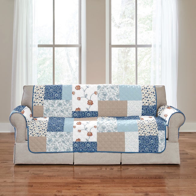 Printed Patchwork Loveseat Cover image number 0