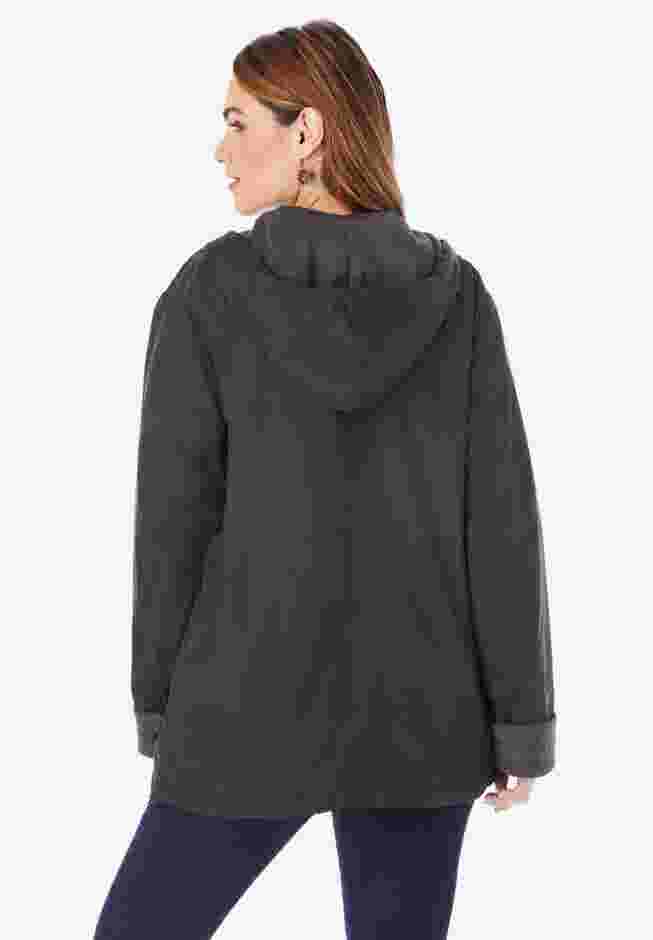 Hooded Nylon Jacket with Fleece Lining image number 1