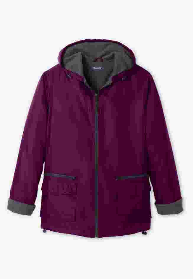 Hooded Nylon Jacket with Fleece Lining image number 3