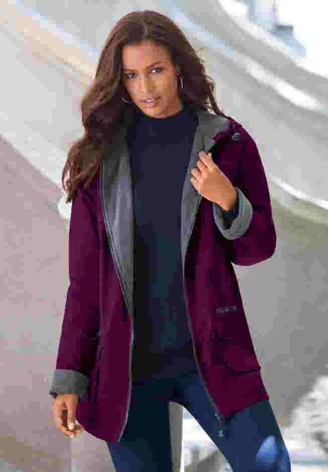 Hooded Nylon Jacket with Fleece Lining image number 6