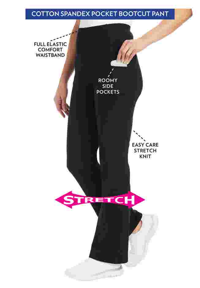Stretch-Cotton Knit Pull-On Bootcut Pocket Leggings image number 0