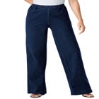 Fineline Stretch Denim Wide-Leg Pull-On Jeans image number null