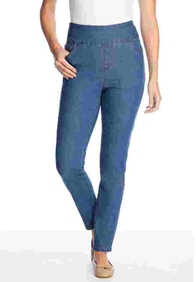 Flex-Fit Pull-On Slim-Leg Denim Jean image number 4