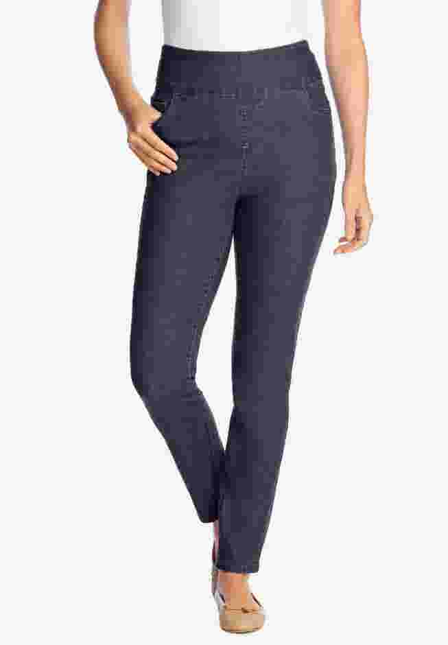 Flex-Fit Pull-On Slim-Leg Denim Jean image number 0