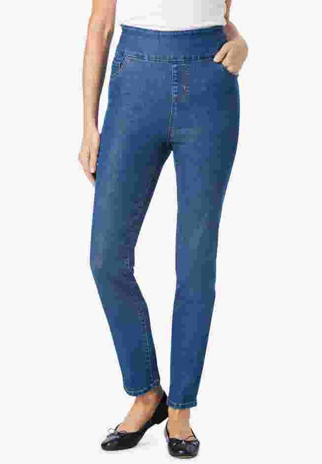 Flex-Fit Pull-On Slim-Leg Denim Jean image number 0