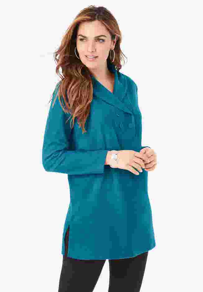 Double Button Sherpa Fleece Tunic image number 0