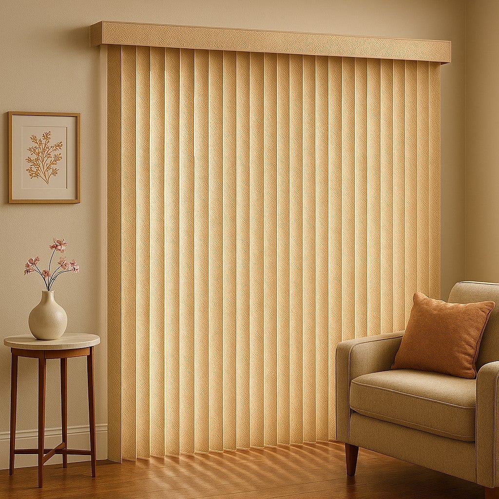 Embossed Vertical Privacy Slat Blinds image number 2