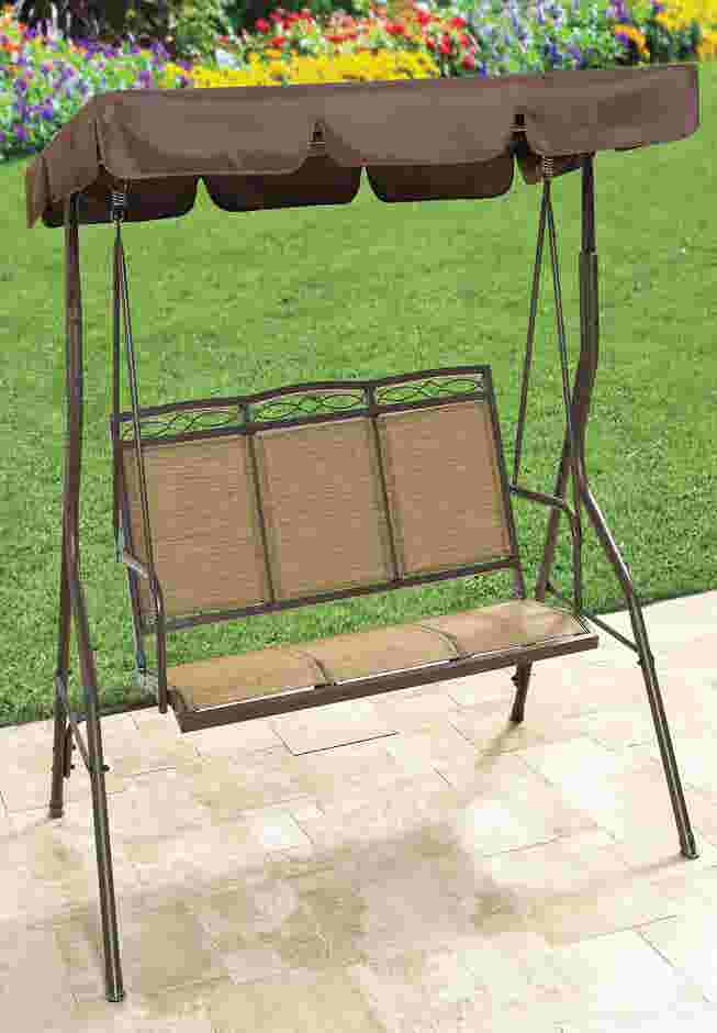 Extra Wide Textured Vinyl 3-Seat Swing image number 0