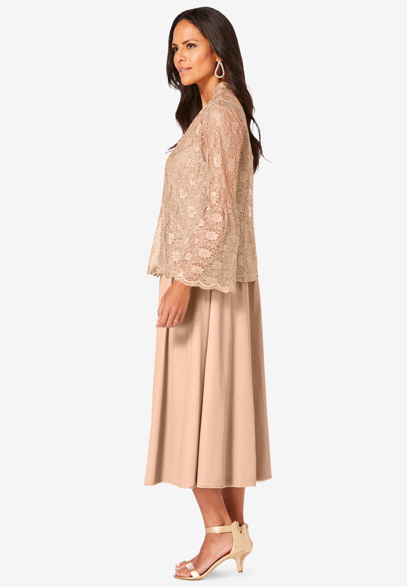 Glitter & Lace Jacket Dress Set image number 2