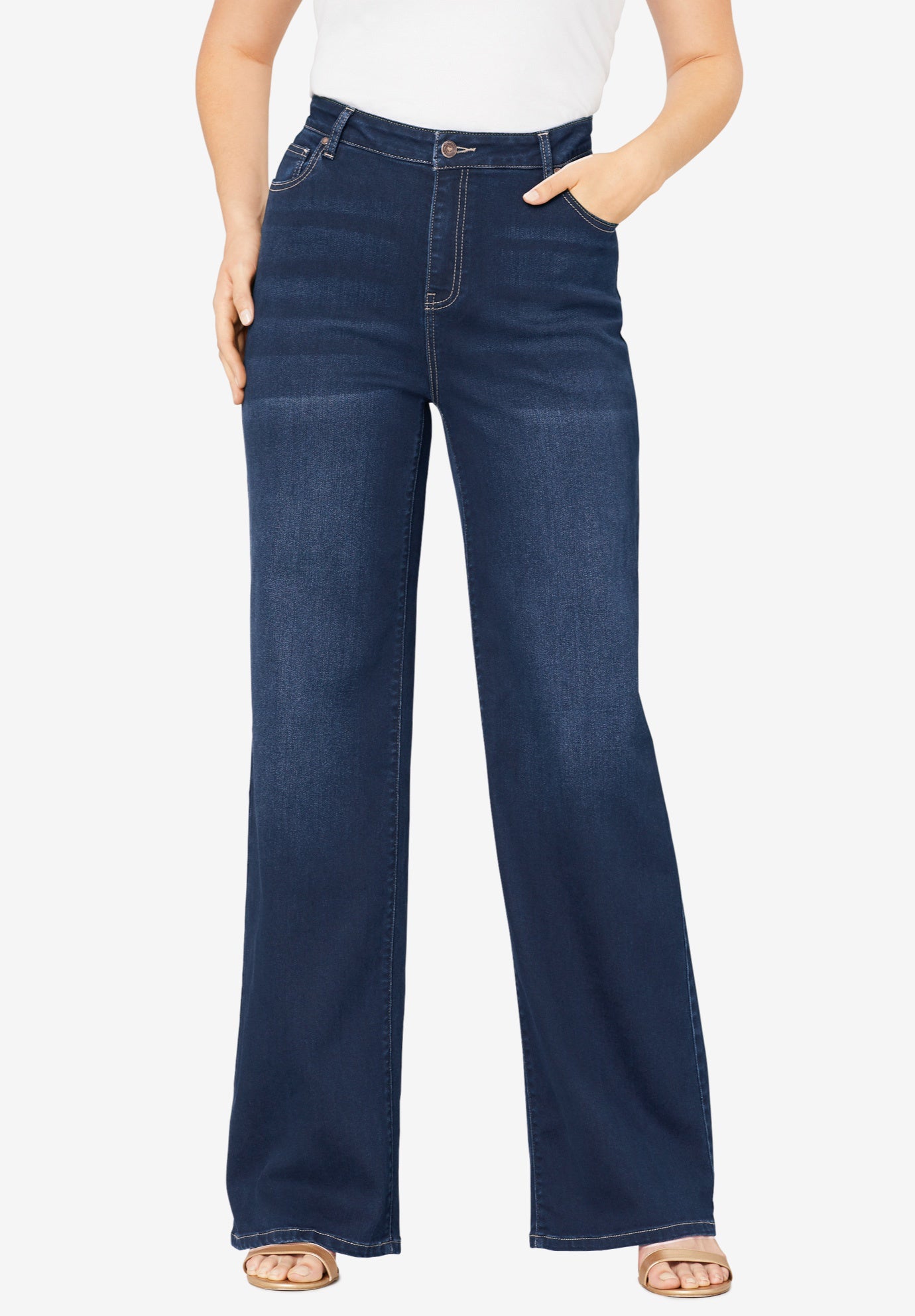 Plus Size 24/7 Stretch Wide Leg Jean image number 0