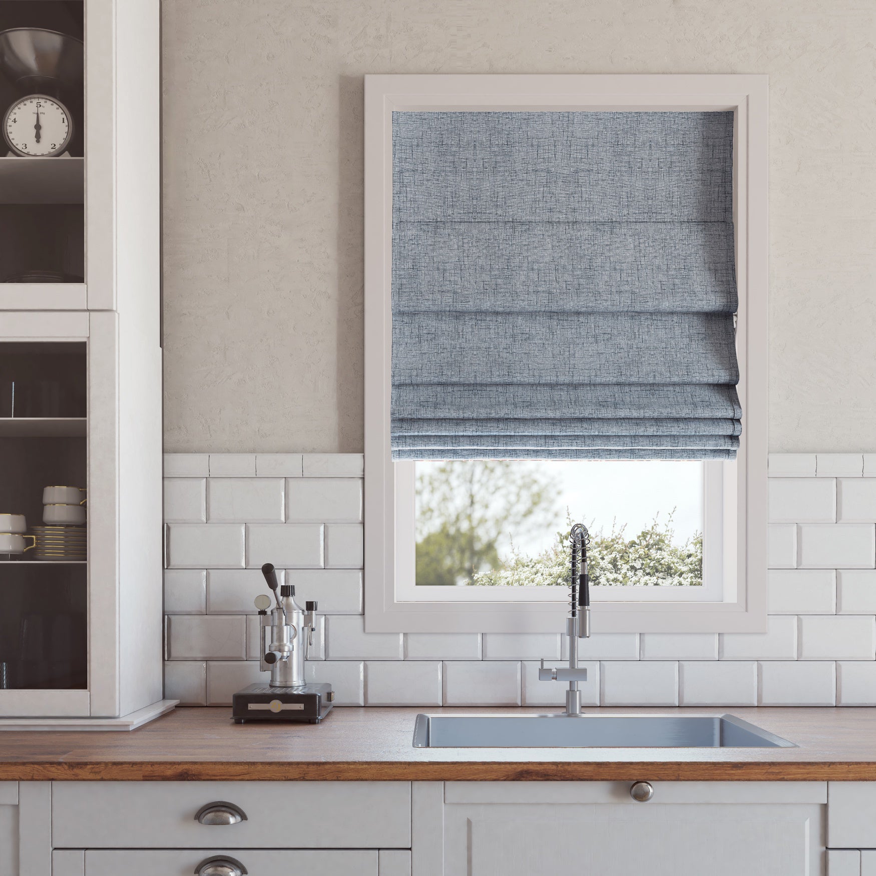 Sun Zero&trade; Somerton Textured 100% Blackout Cordless Roman Shade image number 0