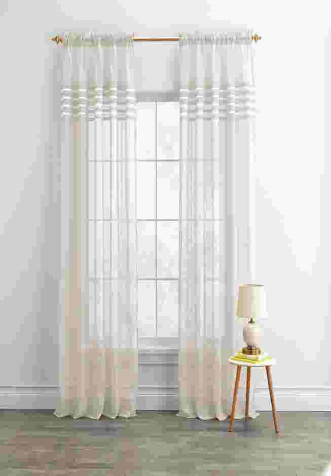 BH Studio Sheer Voile Pleated Rod-Pocket Panel image number 0