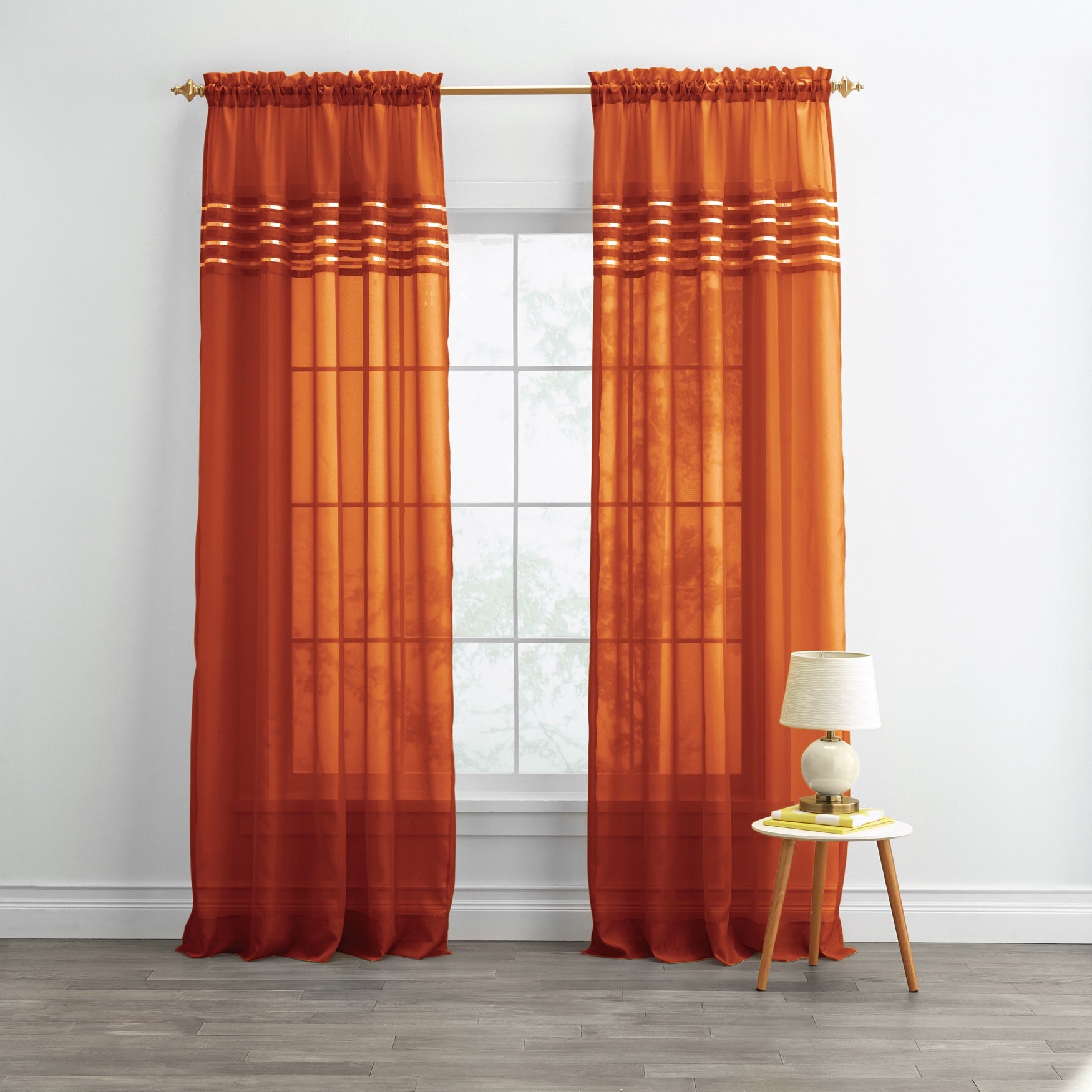 BH Studio Sheer Voile Pleated Rod-Pocket Panel image number 0
